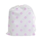 Polka Dots - Pale Thistle Violet on White Drawstring Pouch (XXl)