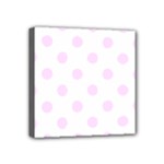 Polka Dots - Pale Thistle Violet on White Mini Canvas 4  x 4  (Stretched)