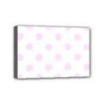 Polka Dots - Pale Thistle Violet on White Mini Canvas 6  x 4  (Stretched)