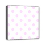 Polka Dots - Pale Thistle Violet on White Mini Canvas 6  x 6  (Stretched)