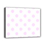 Polka Dots - Pale Thistle Violet on White Canvas 10  x 8  (Stretched)