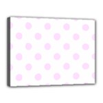 Polka Dots - Pale Thistle Violet on White Canvas 16  x 12  (Stretched)