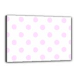 Polka Dots - Pale Thistle Violet on White Canvas 18  x 12  (Stretched)