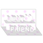Polka Dots - Pale Thistle Violet on White Best Friends 3D Greeting Card (8x4)