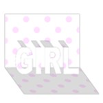 Polka Dots - Pale Thistle Violet on White GIRL 3D Greeting Card (7x5)
