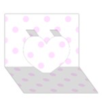 Polka Dots - Pale Thistle Violet on White Heart 3D Greeting Card (7x5)
