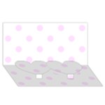 Polka Dots - Pale Thistle Violet on White Twin Heart Bottom 3D Greeting Card (8x4)