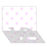 Polka Dots - Pale Thistle Violet on White LOVE Bottom 3D Greeting Card (7x5)