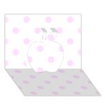 Polka Dots - Pale Thistle Violet on White Apple 3D Greeting Card (7x5)