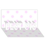 Polka Dots - Pale Thistle Violet on White BEST SIS 3D Greeting Card (8x4)