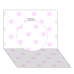 Polka Dots - Pale Thistle Violet on White Circle 3D Greeting Card (7x5)