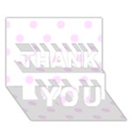 Polka Dots - Pale Thistle Violet on White THANK YOU 3D Greeting Card (7x5)