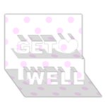 Polka Dots - Pale Thistle Violet on White Get Well 3D Greeting Card (7x5)