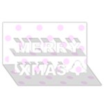 Polka Dots - Pale Thistle Violet on White Merry Xmas 3D Greeting Card (8x4)