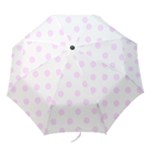 Polka Dots - Pale Thistle Violet on White Folding Umbrella