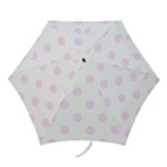 Polka Dots - Pale Thistle Violet on White Mini Umbrella