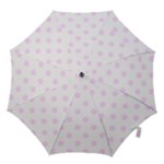 Polka Dots - Pale Thistle Violet on White Hook Handle Umbrella (Medium)