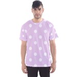 Polka Dots - White on Thistle Violet Men s Sport Mesh Tee