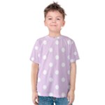 Polka Dots - White on Thistle Violet Kid s Cotton Tee