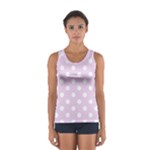 Polka Dots - White on Thistle Violet Women s Sport Tank Top
