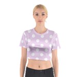 Polka Dots - White on Thistle Violet Cotton Crop Top