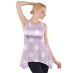 Polka Dots - White on Thistle Violet Side Drop Tank Tunic