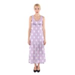 Polka Dots - White on Thistle Violet Full Print Maxi Dress