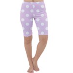 Polka Dots - White on Thistle Violet Cropped Leggings