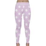 Polka Dots - White on Thistle Violet Yoga Leggings