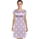 Polka Dots - White on Thistle Violet Cap Sleeve Nightdress