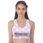 Polka Dots - White on Thistle Violet Women s Sports Bra