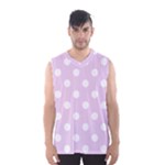 Polka Dots - White on Thistle Violet Men s Basketball Tank Top