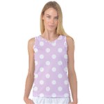 Polka Dots - White on Thistle Violet Women s Basketball Tank Top