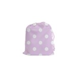 Polka Dots - White on Thistle Violet Drawstring Pouch (XS)