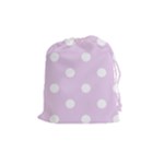 Polka Dots - White on Thistle Violet Drawstring Pouch (M)