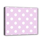 Polka Dots - White on Thistle Violet Canvas 10  x 8  (Stretched)