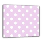 Polka Dots - White on Thistle Violet Canvas 24  x 20  (Stretched)
