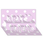 Polka Dots - White on Thistle Violet Best Friends 3D Greeting Card (8x4)