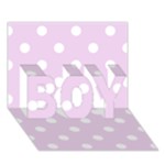 Polka Dots - White on Thistle Violet BOY 3D Greeting Card (7x5)