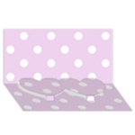 Polka Dots - White on Thistle Violet Twin Heart Bottom 3D Greeting Card (8x4)
