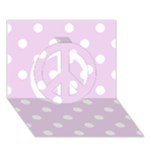 Polka Dots - White on Thistle Violet Peace Sign 3D Greeting Card (7x5)