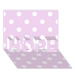 Polka Dots - White on Thistle Violet HOPE 3D Greeting Card (7x5)