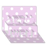 Polka Dots - White on Thistle Violet Get Well 3D Greeting Card (7x5)