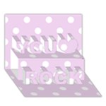Polka Dots - White on Thistle Violet You Rock 3D Greeting Card (7x5)