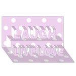 Polka Dots - White on Thistle Violet Laugh Live Love 3D Greeting Card (8x4)