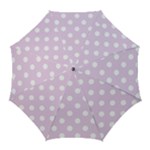 Polka Dots - White on Thistle Violet Golf Umbrella