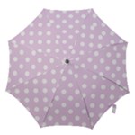 Polka Dots - White on Thistle Violet Hook Handle Umbrella (Medium)