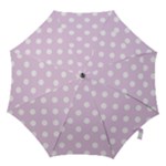 Polka Dots - White on Thistle Violet Hook Handle Umbrella (Large)