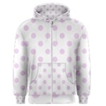 Polka Dots - Thistle Violet on White Men s Zipper Hoodie