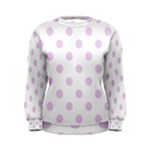 Polka Dots - Thistle Violet on White Women s Sweatshirt